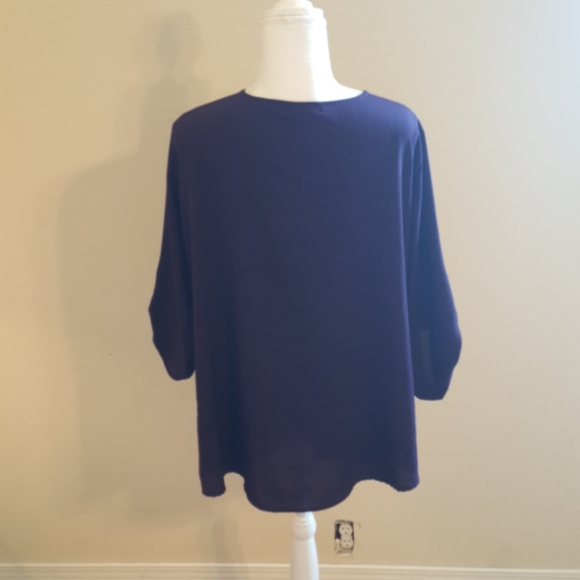 purple blouse w/zipper front🌵 - Picture 2 of 5